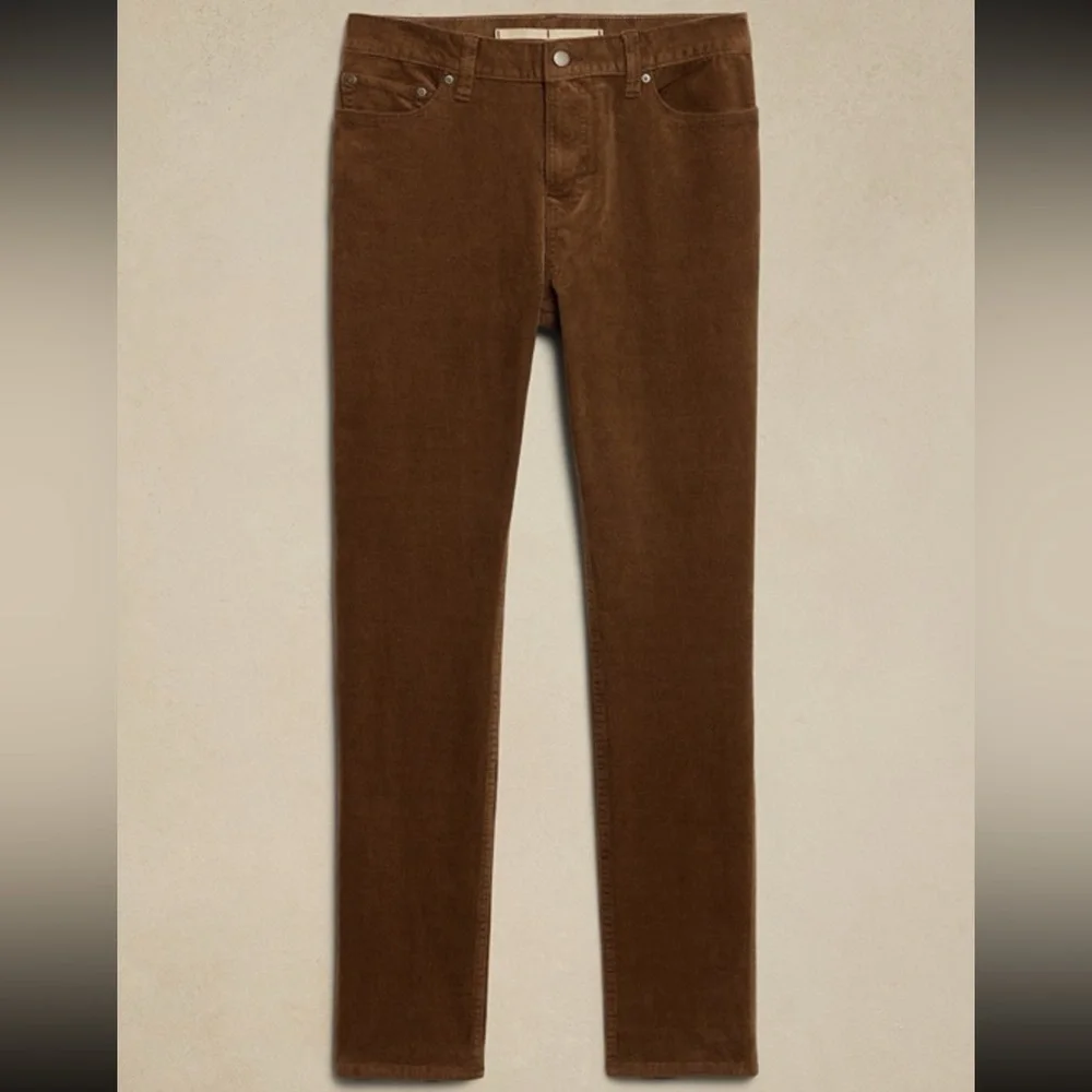 Banana Republic Brown Corduroy Travel Slim Pants NWT 33x32